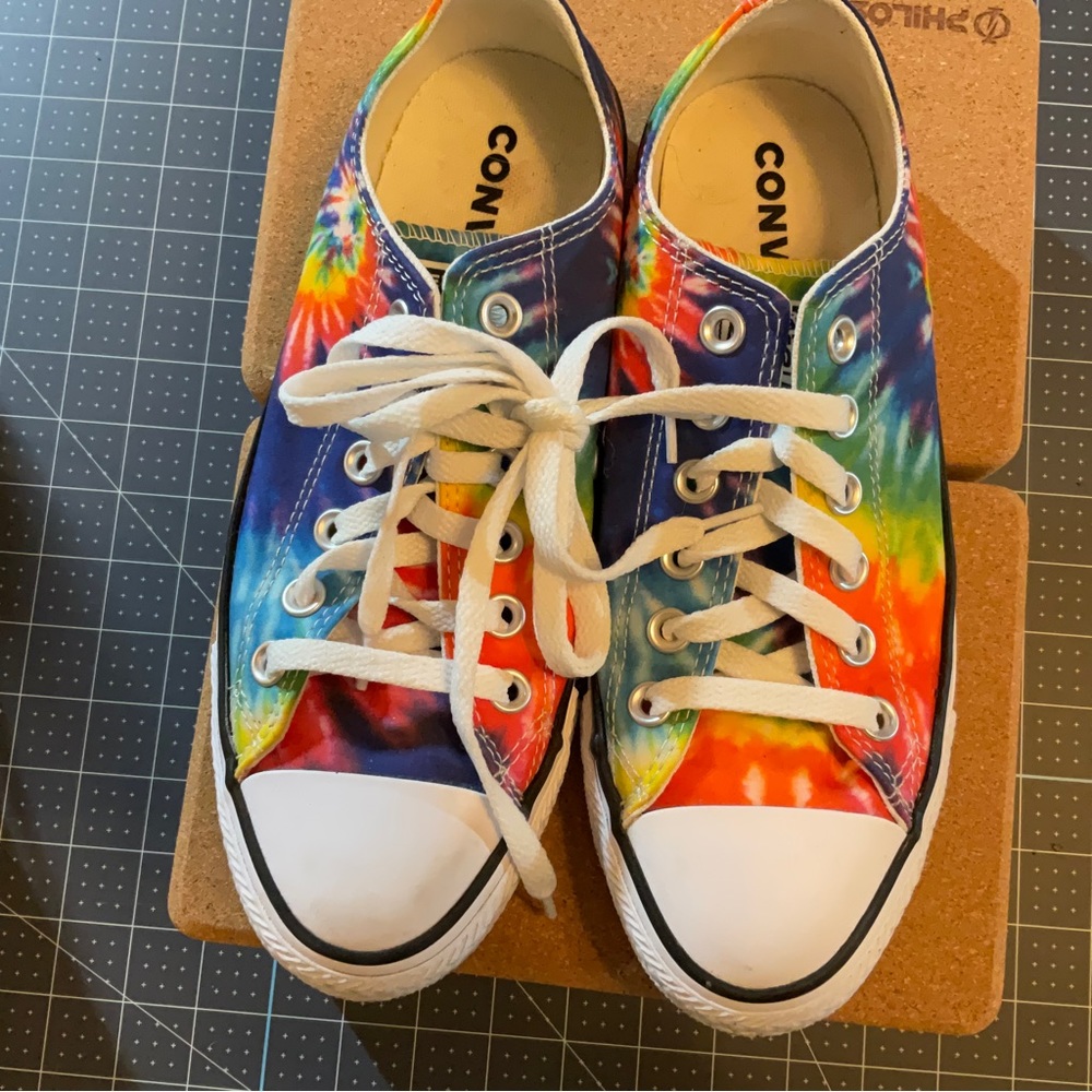 Tie dye Converse OG oxfords.